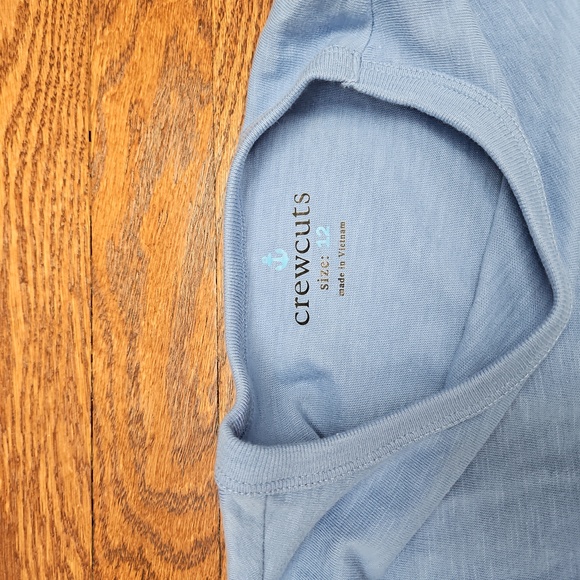 Crewcuts Boys Long-Sleeve Pocket T-Shirt in Slub Cotton Retro Blue size 12 NWT - Picture 2 of 3